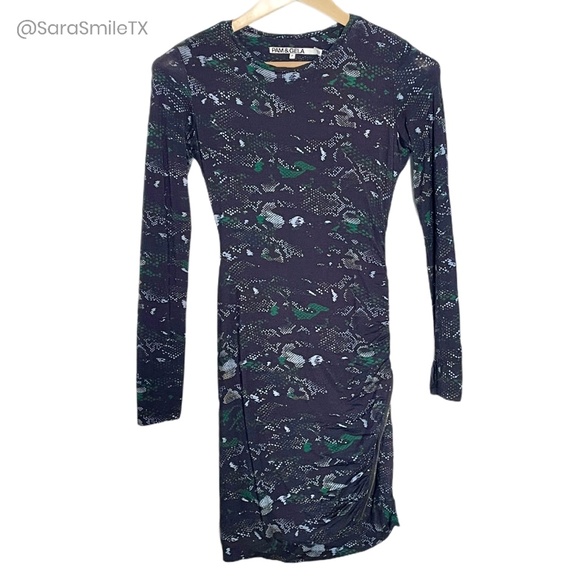 PAM & GELA Snakeskin Print Bodycon Long Sleeve Mini Dress - Picture 4 of 11